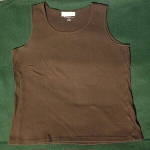 brown Kim Rogers XL cotton tank top, with name written on